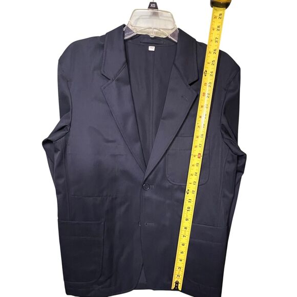 Uniqlo U Blazer Women's XS Navy Blue Wool Blend Workwear Utility Jacket Pockets - Picture 7 of 10